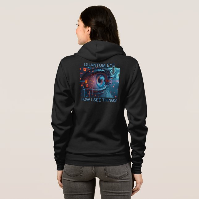 Moletom Quantum Eye coisas mulheres Bella capuz preto (Parte Traseira Completa)
