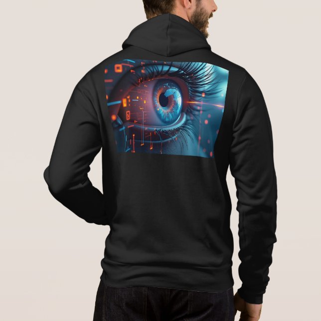 Moletom Quantum Eye men Bella black hooded sweatshirt (Verso)