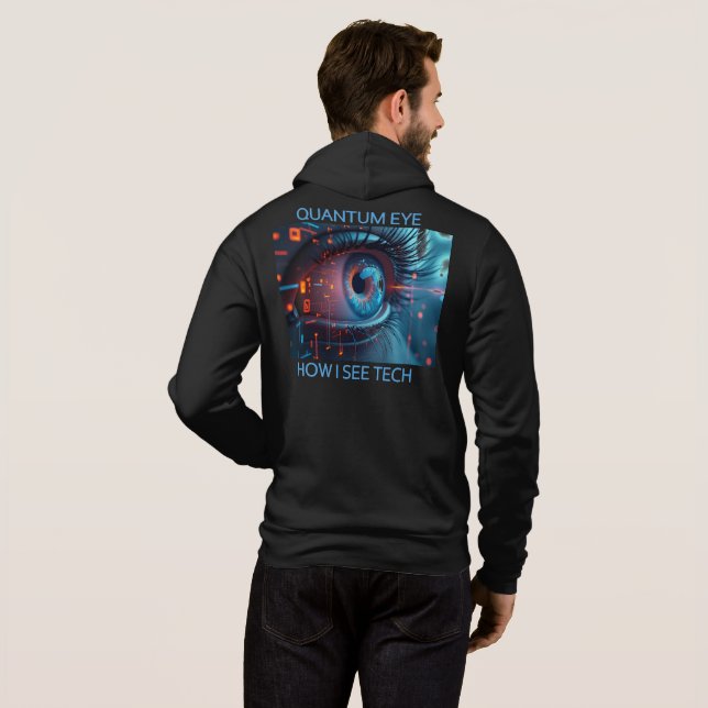 Moletom Quantum Eye tech men Bella black hoodie (Parte Traseira Completa)