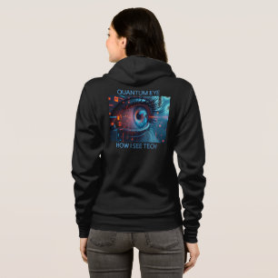 Moletom Quantum Eye tecnologia mulheres Bella capuz preto