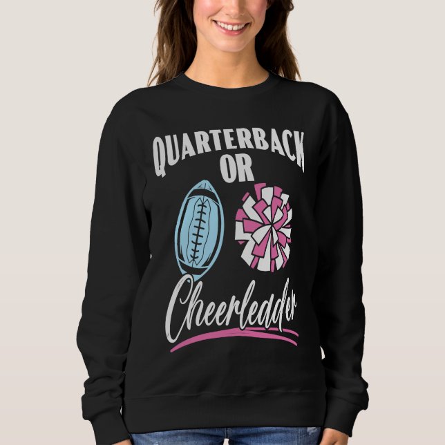 Moletom Quarterback Or Cheerleader Baby Announcement Gende (Frente)