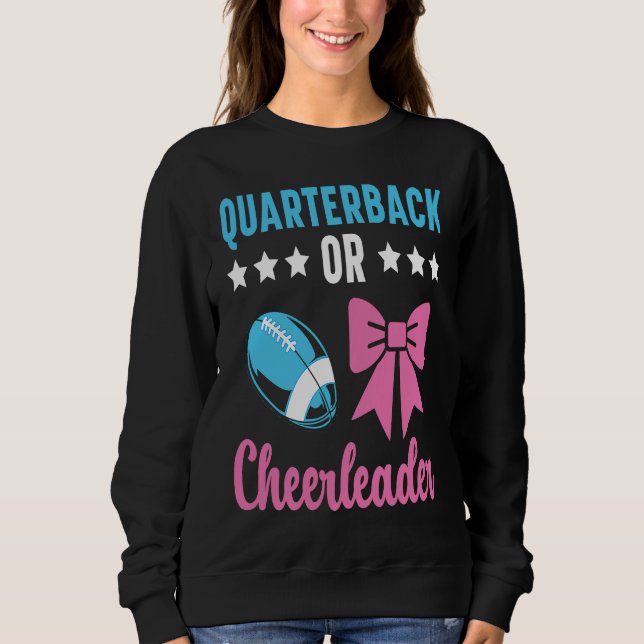 Moletom Quarterback Or Cheerleader Baby Announcement Gende (Frente)