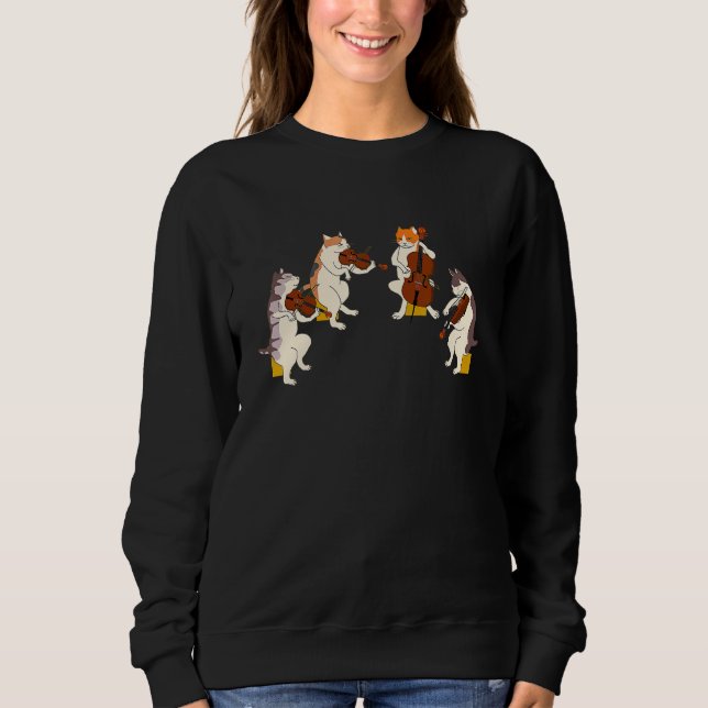 Moletom Quarteto de Cordas Cats Violinista Viola Violoncel (Frente)