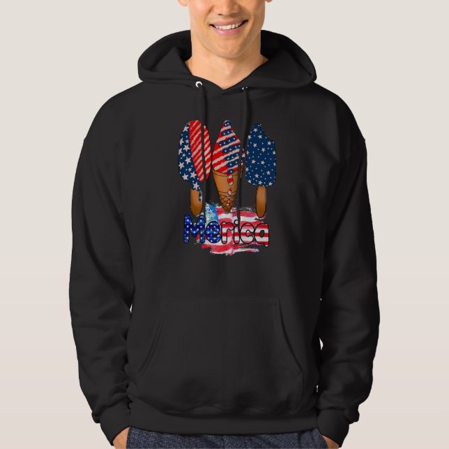 Moletom Quarto De Julho De Popsicle Eua Bandeira Americana (Frente)