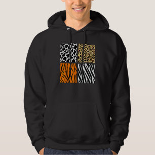 Moletom Quatro Animais-Padrão Vaca-Tigre-Leopardo-Zebra An