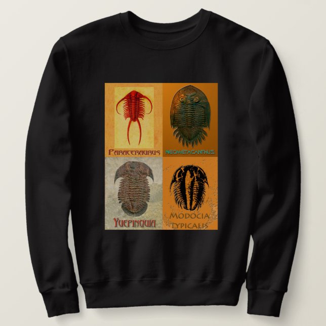 Moletom Quatro Montagem de Trilobitas Fósseis (Frente do Design)