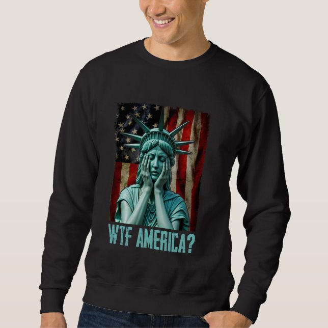Moletom Que diabos América Estátua da Liberdade chorando A (Frente)