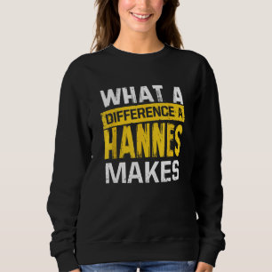 Moletom Que Diferença Um Hannes Torna Engraçado Nome Hanne