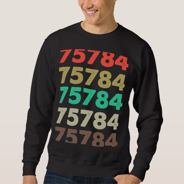 Moletom Que Diz 75784 Código Zipcode Retroativo 75784 (Frente)