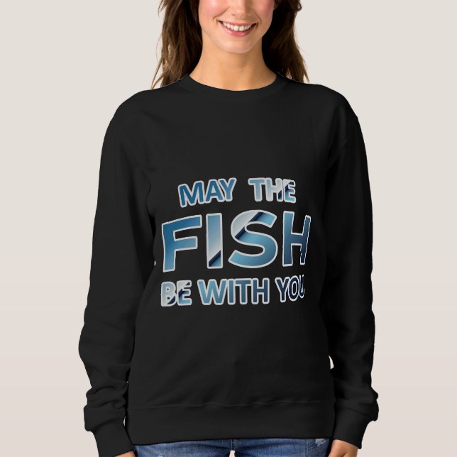 Moletom Que O Peixe Esteja Com Você De Azul (Frente)