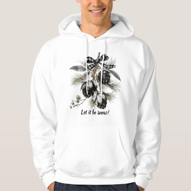 Moletom Que Seja Neve Pinecone Feriado T-Shirt (Frente)