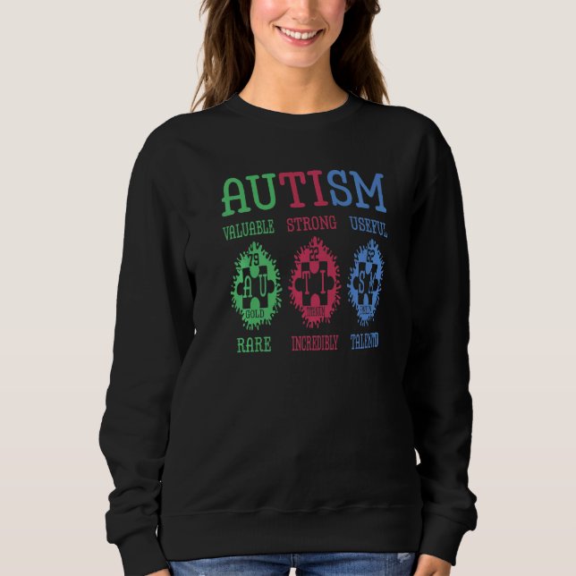 Moletom Quebra-cabeça de Consciência Autismo Elementos de  (Frente)