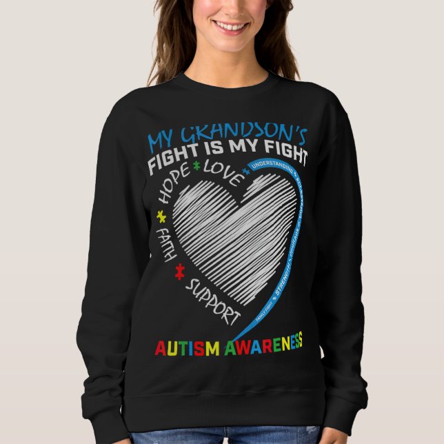 Moletom Quebra-cabeça de Consciência Azul contra o Autismo (Frente)
