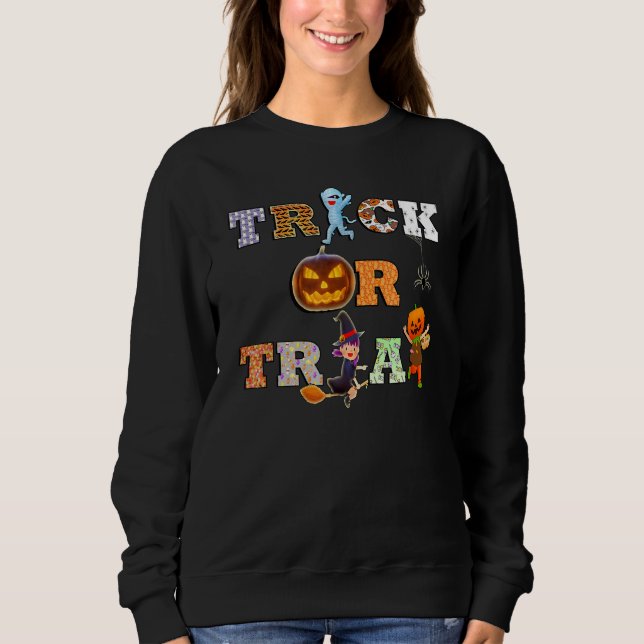 Moletom Queda De Truque Ou Tratar O Halloween (Frente)