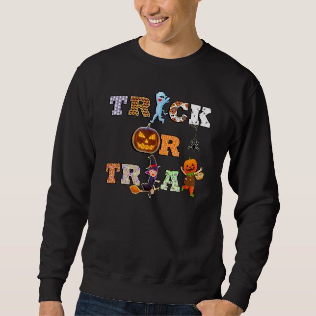 Moletom Queda De Truque Ou Tratar O Halloween (Frente)