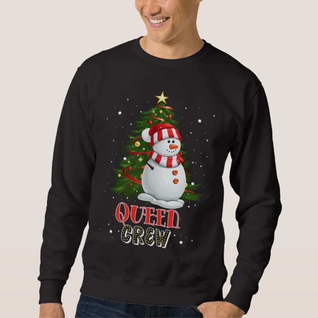 Moletom Queen Crew Snowman in Snow Matching Family Christm (Frente)