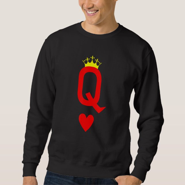 Moletom Queen Of Hearts Cool Matching Couple Valentine's D (Frente)