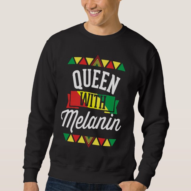 Moletom Queen With Melanin African American Black History  (Frente)
