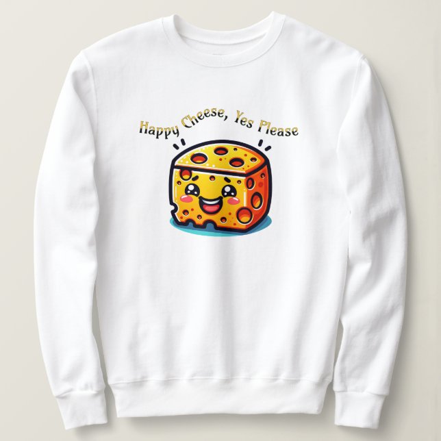 Moletom Queijo Feliz, Sim, Por Favor (Frente do Design)