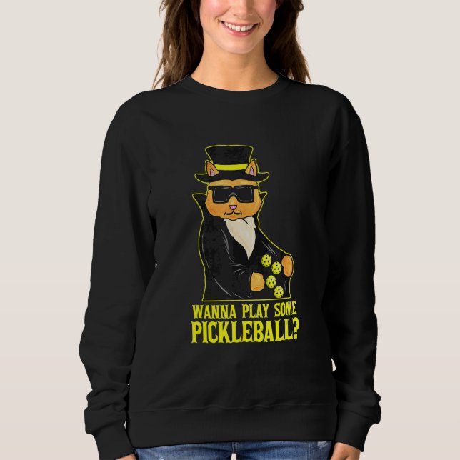 Moletom Quer Jogar Pickleball de Gato Pickleball (Frente)