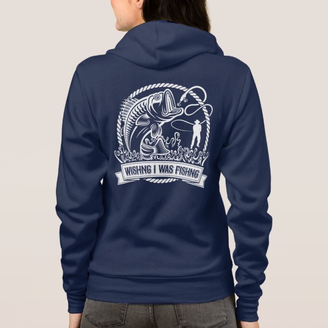 Moletom Queria Que Eu Estivesse Pescando (Verso)