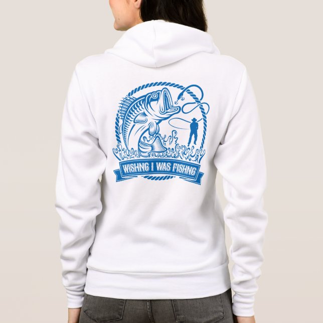 Moletom Queria Que Eu Estivesse Pescando (Verso)