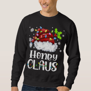 Moletom Querida Claus Santa Hat Família de Natal Light Xma