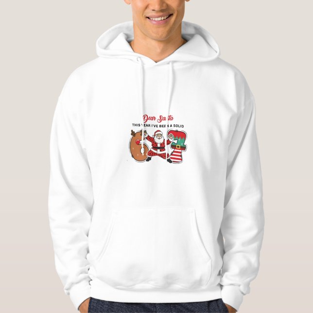 Moletom Querido Papai Noel Este Ano Eu Estive Sólido 6 7 S (Frente)