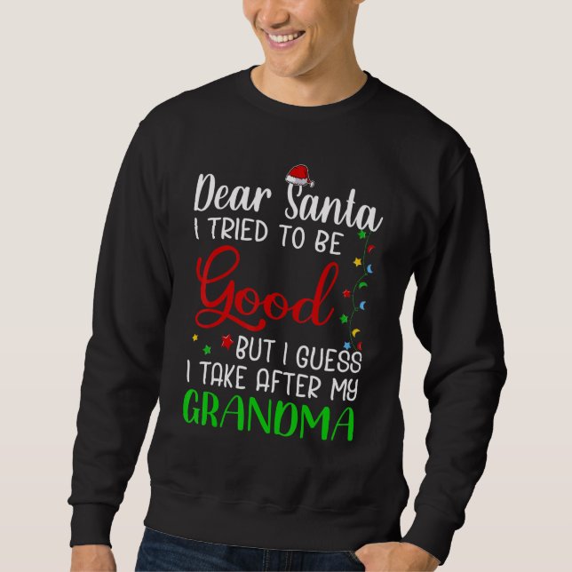 Moletom Querido Papai Noel Eu Tento Ser Bom Mas Eu Sigo O  (Frente)
