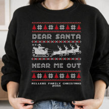 Querido Papai Noel Me Escute Roupa de Natal Feia P