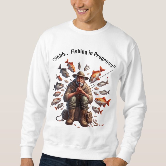 Moletom Quiet Fisherman Fish Sweatshirt (Frente)