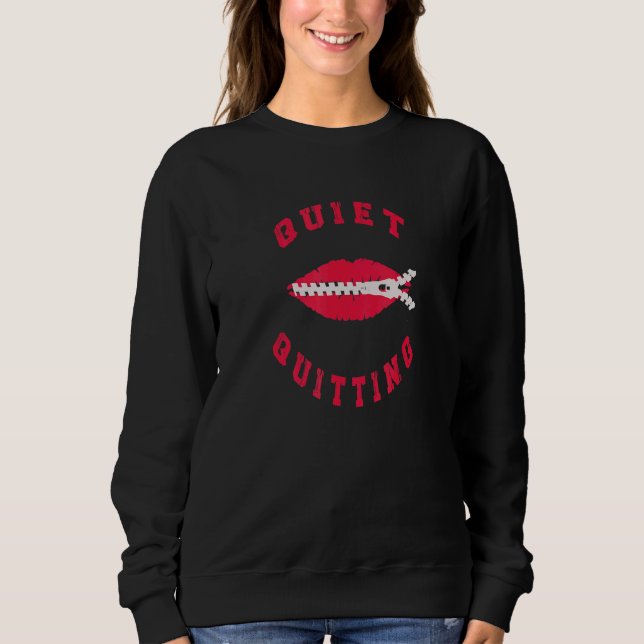 Moletom Quiet Quitting Job Meming zipped mouth (Frente)