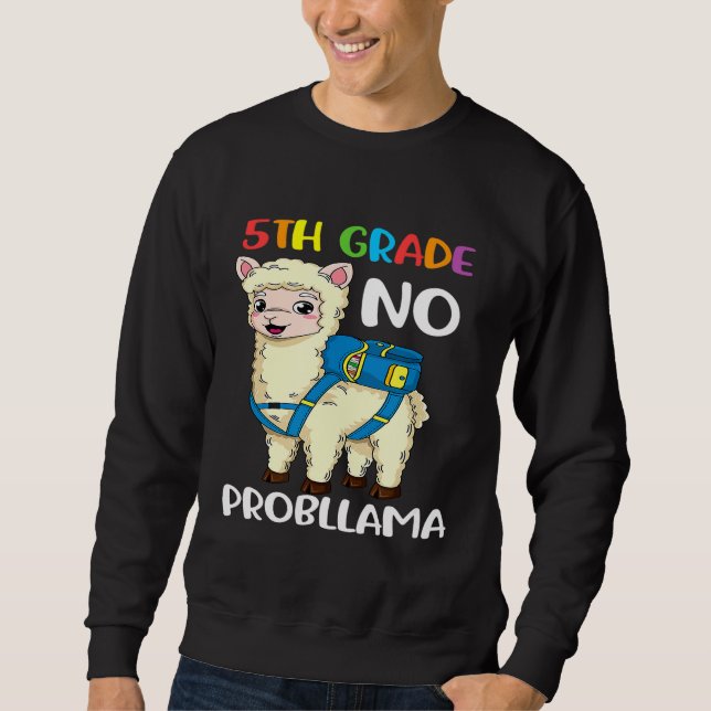 Moletom Quinto Grau Sem Probllama Llama De Volta À Escola (Frente)