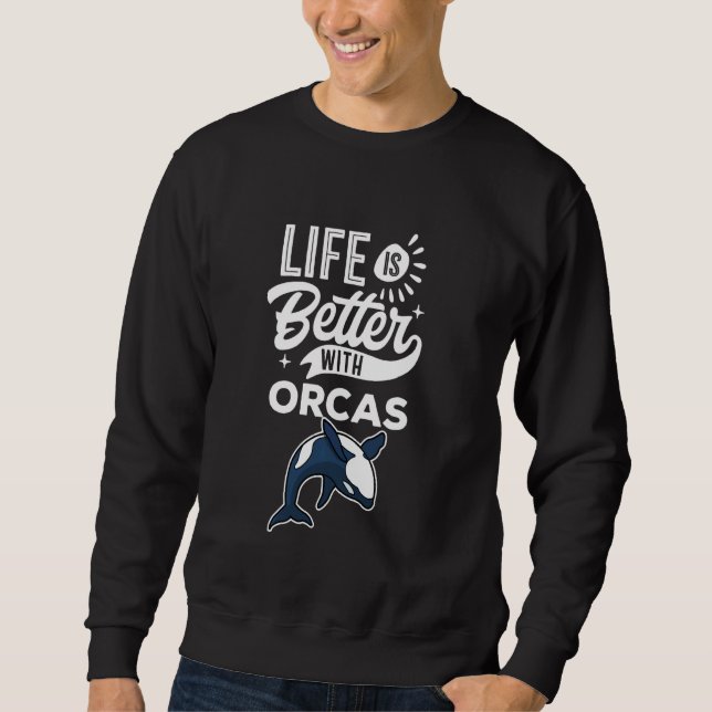 Moletom Quote  With Orcas Long Sleeve (Frente)
