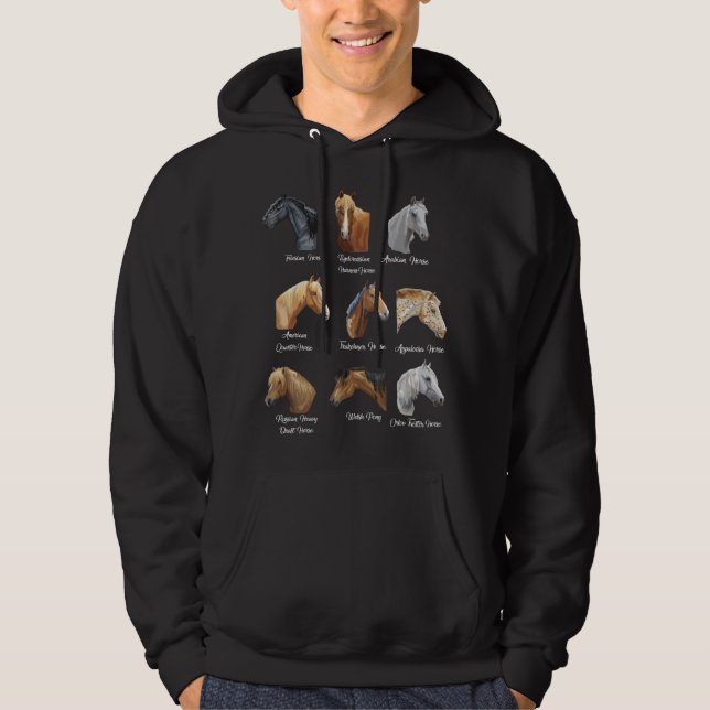 Moletom Raças de Cavalos Cavalgar para meninas (Frente)