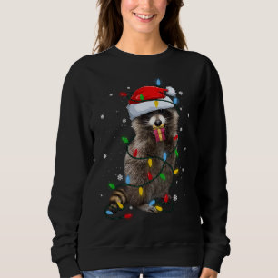 Moletom Raccoon Christmas Tree Lights Pajama Racoon Lover