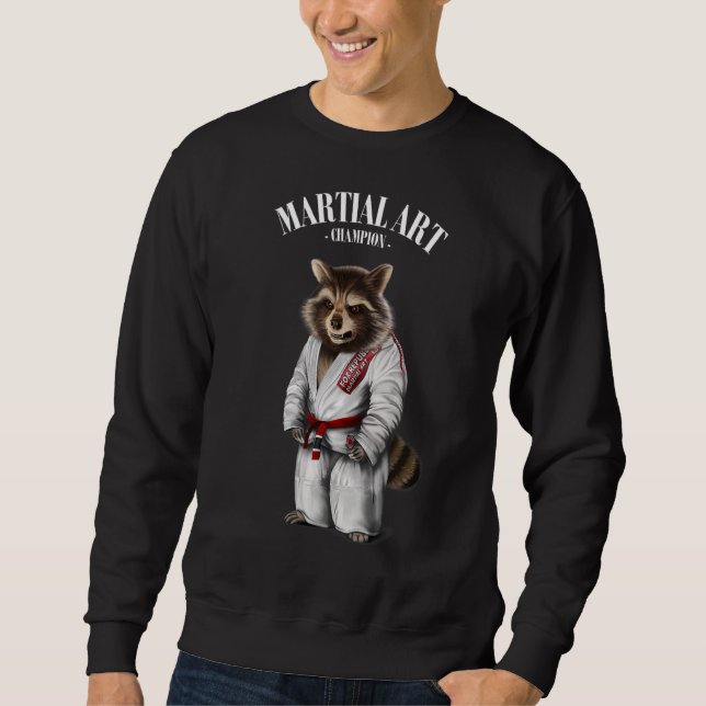 Moletom Raccoon Judo Karate Master em White Judogi (Frente)