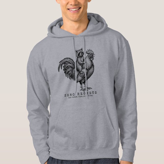Moletom Raccoon Rooster Camiseta Engraçada Present (Frente)