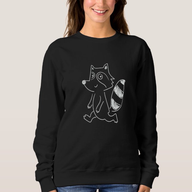 Moletom Raccoon Simple Silhouette Forest Animal Nature (Frente)
