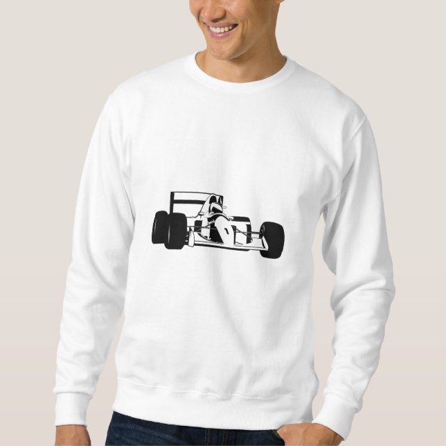 Moletom Race Car Silhouette preto e branco (Frente)