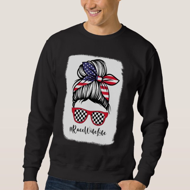 Moletom Race Wife Life Racing American Flag Messing (Frente)