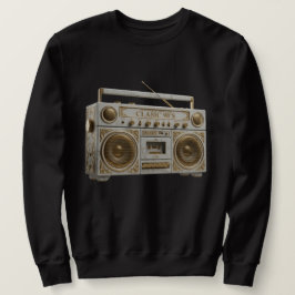 Moletom Rádio Boombox Vintage Luxuoso de Mármore e Ouro do