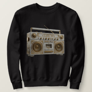 Moletom Rádio Boombox Vintage Luxuoso de Mármore e Ouro do