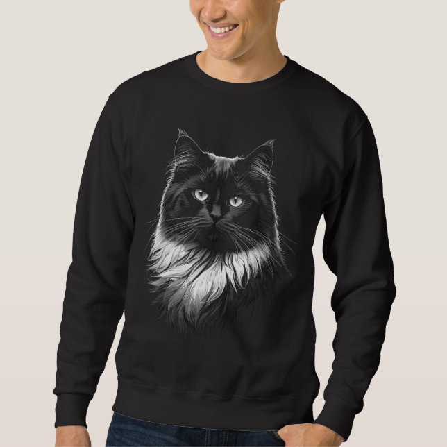 Moletom Ragdoll Cat Men's Black Sweatshirt (Frente)