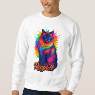 Moletom Ragdoll de Pop de Arte Vibrante - Rua Neon Colorid
