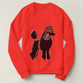 Moletom Raglan Sweatshirt Raglan, um poodle padrão preto