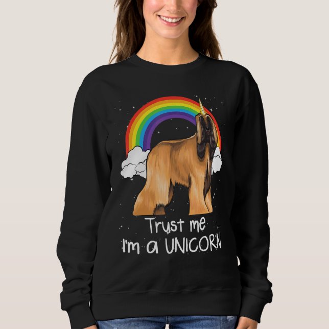 Moletom Rainbow Afghan Hound Trust Me Im A Unicorn Dog (Frente)