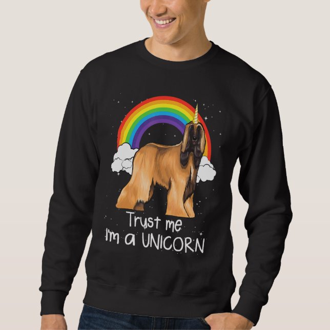 Moletom Rainbow Afghan Hound Trust Me Im A Unicorn Dog (Frente)