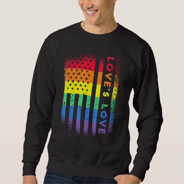 Moletom Rainbow American Flag ama Love Pride (Frente)