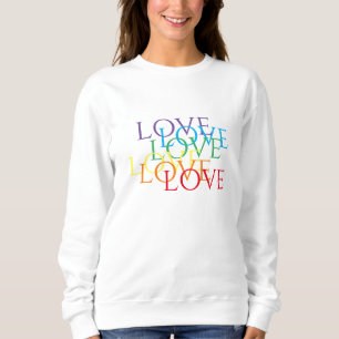 Moletom RAINBOW AMOR Camisola Básica das Mulheres